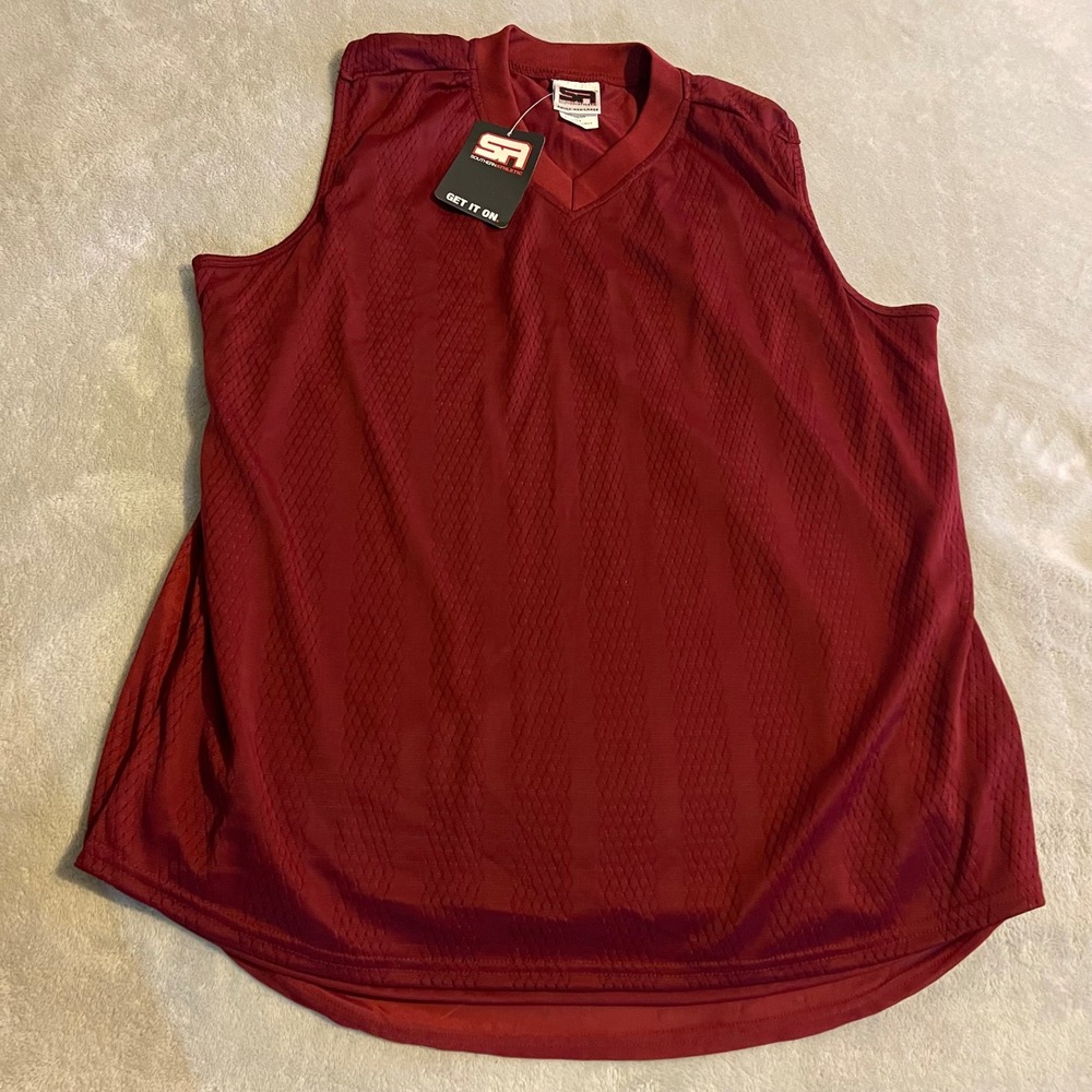 Vintage Southern Athletic Mens XXX Large Burgundy‎ Mesh Sleeveless Jersey Shirt